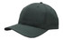 A breathable poly twill cap in dark green with a curved brim and a logo on the side.