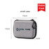 A small grey zippered case with dimensions 14cm x 10cm x 4cm, featuring a logo on the front.
