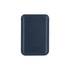 A PU magnetic phone card holder in dark navy, featuring a sleek, textured design and a subtle logo.