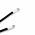 A black charging lanyard with two USB connectors at each end, featuring white accents.