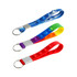 A set of four rubber popper stress reliever keyrings in blue, green, purple, yellow, and red with metal keyring attachments.