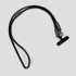 A black lanyard with data and charging connectors on each end. It includes a branding logo.