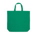 A green cotton tote bag with two handles and no visible branding.