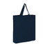 A navy blue cotton tote bag with two sturdy handles and a plain design, featuring a logo.