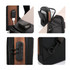 A black and brown anti-theft sling bag featuring a USB port, lock mechanism, and various compartments.