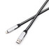 A 60W 6-in-1 long braided charging cable in black and silver, featuring multiple connectors and a sleek design.