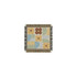 A decorative Jacquard coaster featuring a floral pattern in browns, yellows, blues, and greens with fringed edges.