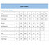 A size chart for a polyester micro mesh V-neck raglan sport tee, listing measurements for men, women, and kids.