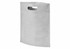 A grey non-woven tote bag with a crease and a cut-out handle. It features a logo on the side.