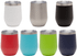 A drink bottle with a stainless steel lid, available in white, silver, black, red, blue, green, and navy. Features a logo.