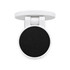 A circular phone holder in white and black, featuring a sleek design. It includes a logo on the back.