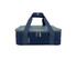 A dark blue insulated bag with a dual zipper and sturdy handles, featuring a small logo.