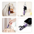 A 6-in-1 braided charging cable in purple, attached to a keyring and shown with a handbag and other items.