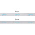 Full colour printed cotton ribbon featuring a logo, showcasing a light blue design on a white background.