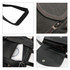 A black leather convertible backpack with a zippered pocket and adjustable strap, featuring a simple, elegant design.