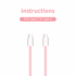 A pink OTG Type-C to Type-C charging cable with silver connectors, featuring the instructions above.