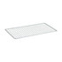 A rectangular wire grill rack with a silver finish, featuring a square mesh design.