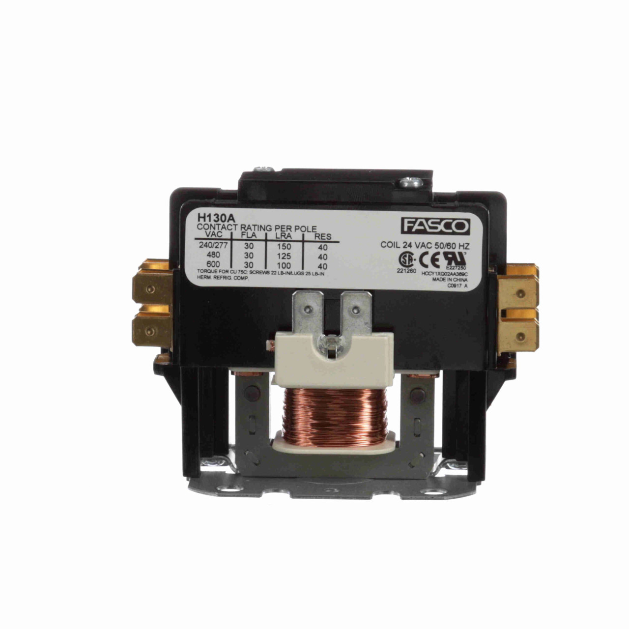 FASCO H130A DEFINITE PURPOSE CONTACTOR 1P 30 FLA 40A RES