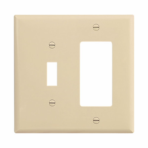 Eaton Wiring Devices PJ126V Wallplate 2G Toggle/Deco Poly Mid IV