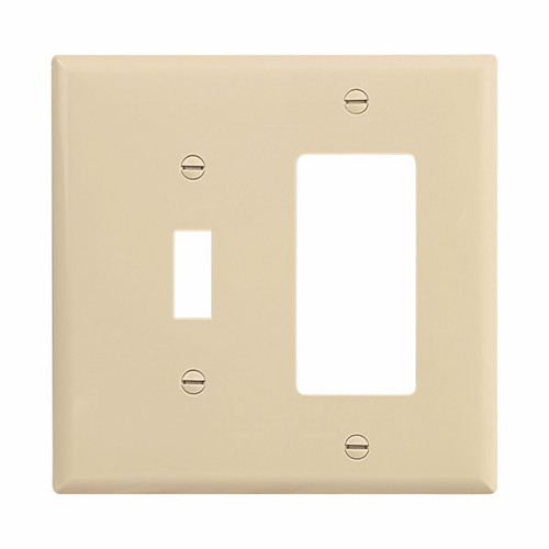 Eaton Wiring Devices PJ126V-SP-L Wallplate 2G Toggle/Deco Poly Mid IV