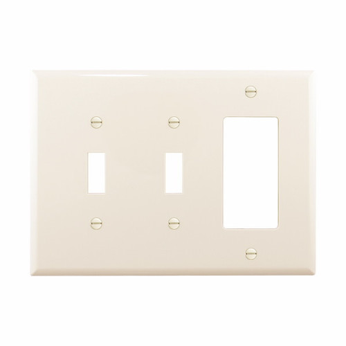 Eaton Wiring Devices PJ226LA-SP-L Wallplate 3G 2Toggle/Deco Poly Mid LA