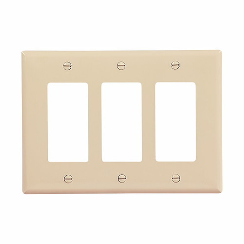 Eaton Wiring Devices PJ263V Wallplate 3G Decorator Poly Mid IV