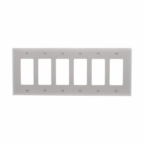 Eaton Wiring Devices PJ266GY Wallplate 6G Decorator Poly Mid GY