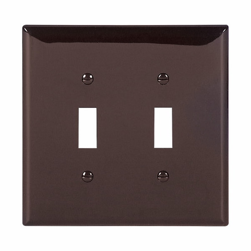 Eaton Wiring Devices PJ2B Wallplate 2G Toggle Poly Mid BR
