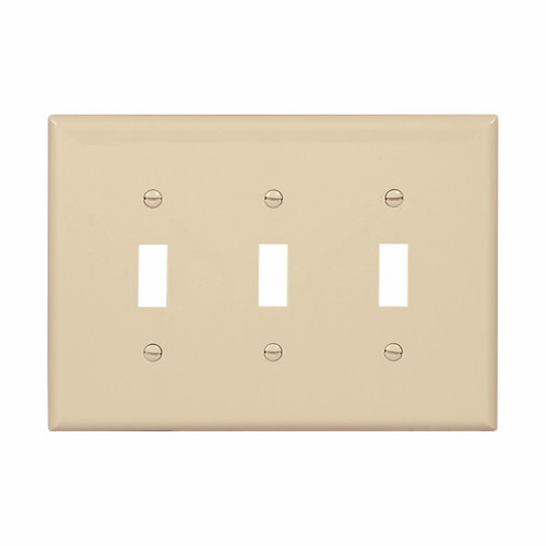 Eaton Wiring Devices PJ3V-SP-L Wallplate 3G Toggle Poly Mid IV