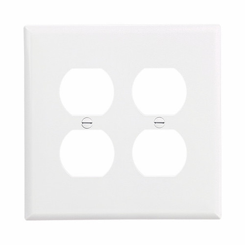 Eaton Wiring Devices PJ82W Wallplate 2G Duplex Poly Mid WH