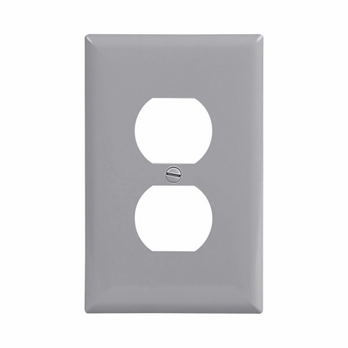 Eaton Wiring Devices PJ8GY-SP-L Wallplate 1G Duplex Poly Mid GY