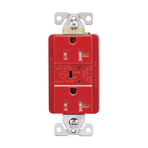 Eaton Wiring Devices TR5362RDS SURGE RECP TR 20A 125V LED & ALARM RD