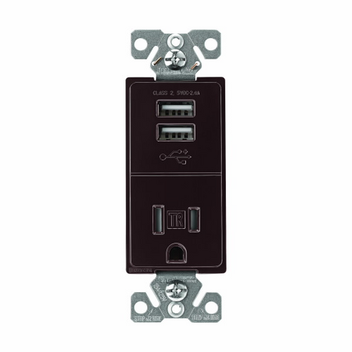 Eaton Wiring Devices TR7741B-BOX USB 2.4A SINGLE RECP 15A 125V BR