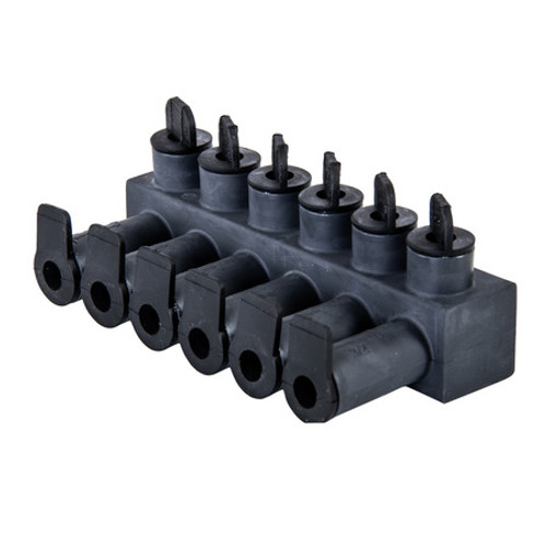 Polaris ISPB2/0-6 6-Port Black Submersible Pedestal Connector 2/0 – 14 Gauge