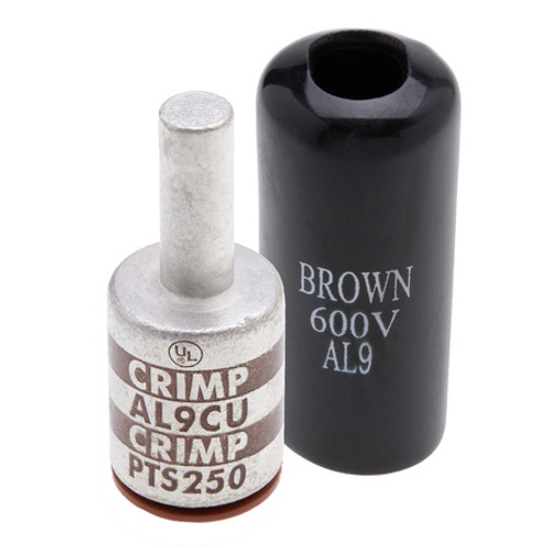 NSi PTS250 250 MCM Conductor – 3/0 AWG Aluminum Center Pin Terminal – Brown – Aluminum Pin
