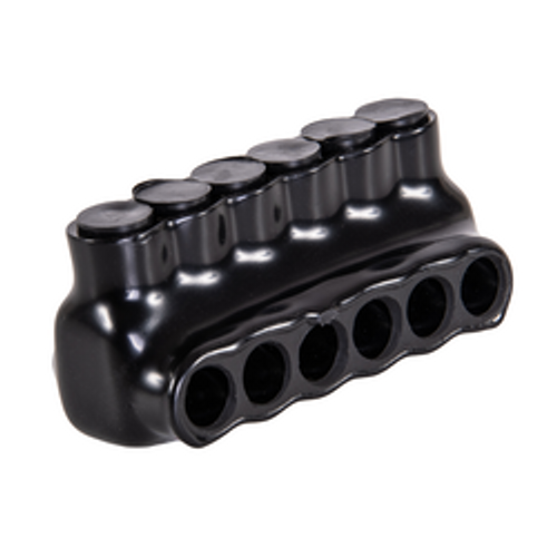 Polaris IPL4-6 6-Port Black Multi-Tap Pre-Insulated Connector 4-14 Gauge