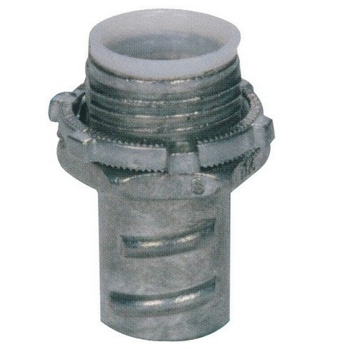 Morris Products 15081 Screw-In Connectors Insulated Throat for Greenfield/Flex Conduit - Zinc Die Cast 1-1/4"