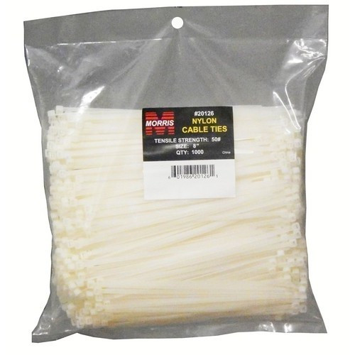 Morris Products 20124 Nylon Cable Ties - Bulk Pack  50LB 7" 1000 Pk