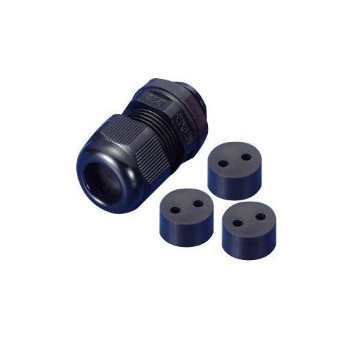 Morris Products 22233 Nylon Cable Glands - Multi-Conductor - NPT Thread  2 Hole 3/8"  .119" - .161"