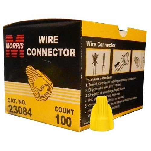 Morris Products 23084 Winged Twist Connectors Yellow Boxed 100 Pack