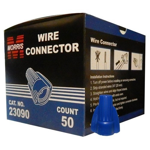 Morris Products 23090 Winged Twist Connectors Blue Boxed 50 Pack