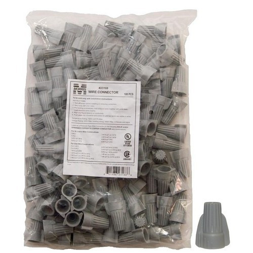 Morris Products 23188 Winged Twist Connectors Gray Bagged 100 Bulk Pack