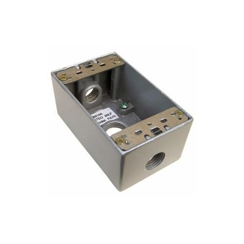 Morris Products 36018 Weatherproof Boxes - One Gang 18.3 Cubic Inch Capacity - 3 Outlet Holes 3/4" Gray No Lugs