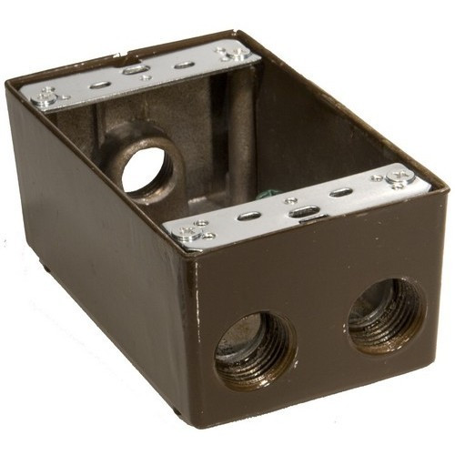 Morris Products 36034 Weatherproof Boxes - One Gang 18.3 Cubic Inch Capacity - 4 Outlet Holes 1/2" Bronze