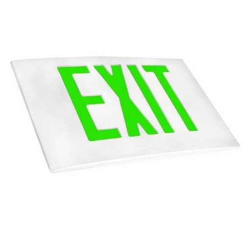 Morris Products 73385 Cast Aluminum LED Exit Sign Face Plate Green LED White Face