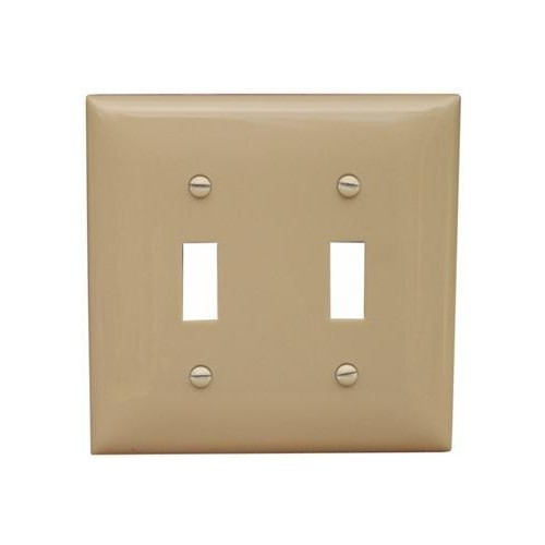 Morris Products 81020 Lexan Wall Plates 2 Gang Toggle Switch Ivory