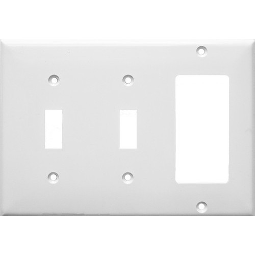 Morris Products 81311 Lexan Wall Plates 3 Gang 2 Toggle 1 GFCI White