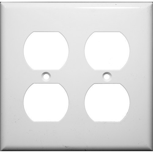 Morris Products 81421 Lexan Wall Plates 2 Gang Duplex Receptacle White