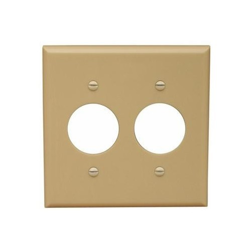 Morris Products 81620 Lexan Wall Plates 2 Gang 2 Single Receptacle 1.406 Ivory