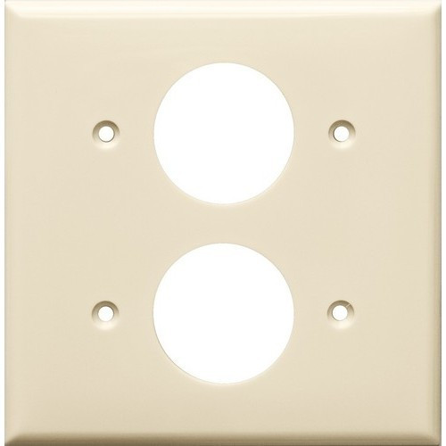 Morris Products 81623 Lexan Wall Plates 2 Gang 2 Single Receptacle 1.406 Almond